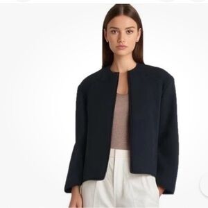 🖤 Chic NWT Michael Kors Collection Black Virgin Wool Open-Front Jacket - Size 2